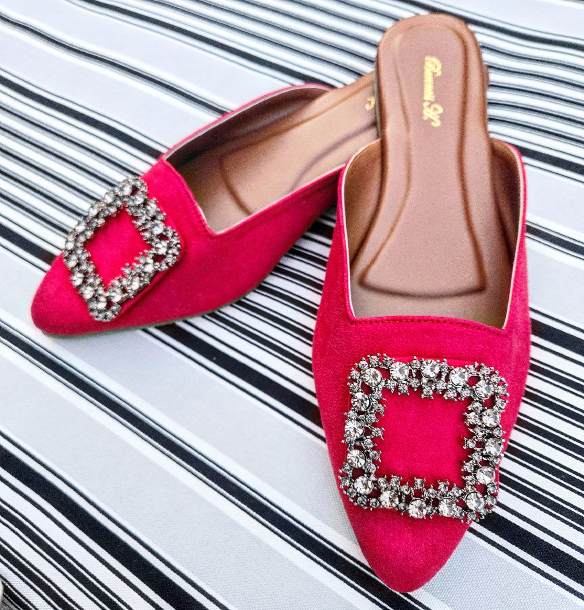 The "Bradshaw" Pink Mules Shoes